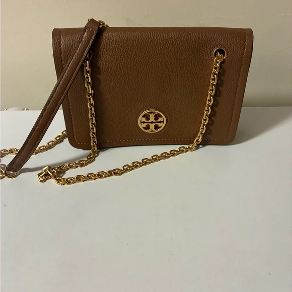 Tory Burch Authentic Carson Tan Convertible Crossbody Bag with Gold Chain - Picture 1 of 7